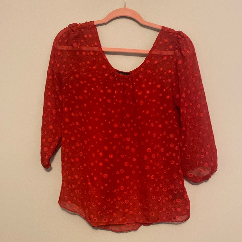 Red medium blouse bow on back